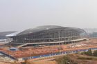 China Stahlkonstruktion Soems, vorfabrizierte Rohr-Metallbinder-Gebäude und Sport-Stadien usine
